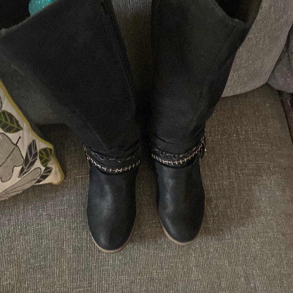 SO Black calf high rider boots